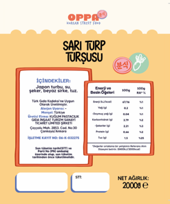 OPPA SARI TURP TURŞUSU 2560 GR