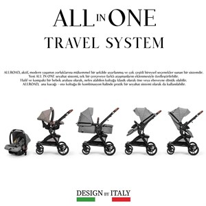 Elele Allroad 2 Travel Sistem Bebek Arabası Gri-Bordo