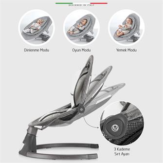 Elele Amore 2 Elektrikli Otomatik Sallanan Ana Kucağı Kademeli Antrasit