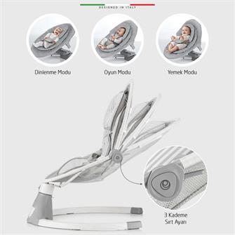 Elele Amore 2 Elektrikli Otomatik Sallanan Ana Kucağı Kademeli Gri