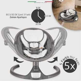 Elele Amore 2 Elektrikli Otomatik Sallanan Ana Kucağı Kademeli Antrasit