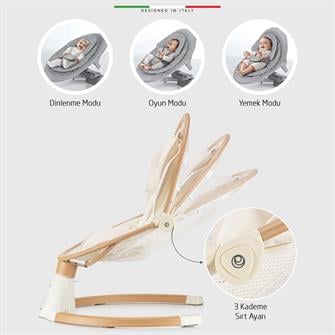 Elele Amore 2 Elektrikli Otomatik Sallanan Ana Kucağı Kademeli Bej