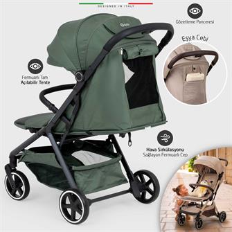 Elele Cabina Kabin Tipi Bebek Arabası Yeşil