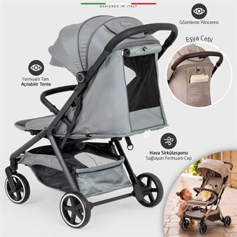 Elele Cabina Kabin Tipi Bebek Arabası Gri