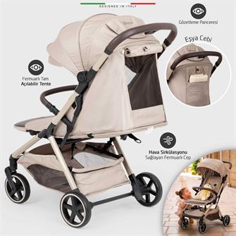 Elele Cabina Kabin Tipi Bebek Arabası Bej