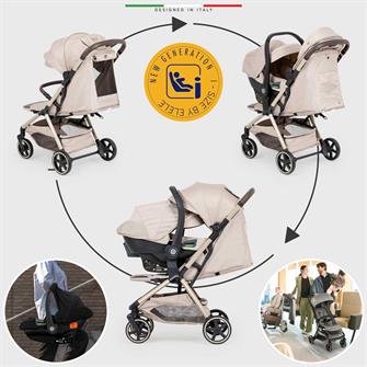 Elele Cabina Kabin Tipi Travel Sistem Bebek Arabası Bej