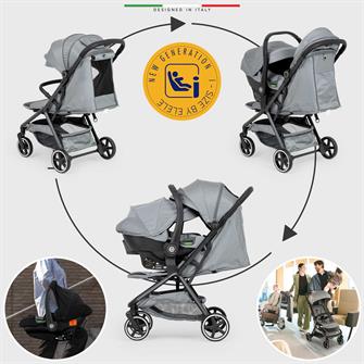 Elele Cabina Kabin Tipi Travel Sistem Bebek Arabası Gri