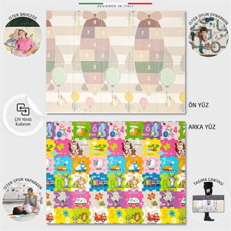 Elele Carla Katlanabilir Oyun Matı Oyun Halısı 180x200x1,5 Cm XFD315 Carla