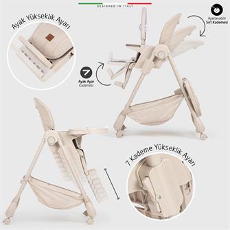 Elele Cibo 2in1 Katlanabilir Bebek Mama Sandalyesi Çift Pedli 0+ Ay Yeşil