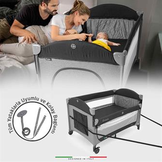 Elele Donna Anne Yanı Park Yatak Oyun Parkı XL 70x120 cm Kahverengi