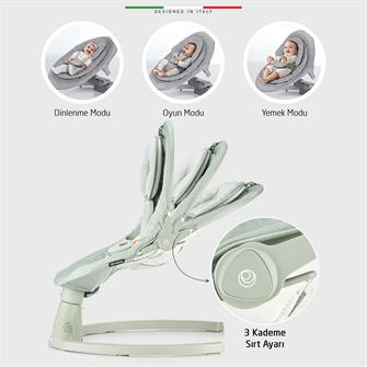 Elele Dormire 2 Elektrikli Otomatik Sallanan Kademeli Ana Kucağı Yeşil