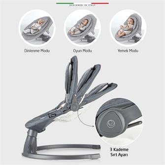 Elele Dormire 2 Elektrikli Otomatik Sallanan Kademeli Ana Kucağı Antrasit