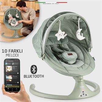 Elele Dormire 2 Elektrikli Otomatik Sallanan Kademeli Ana Kucağı Yeşil