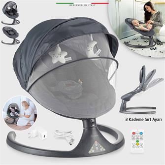 Elele Dormire 2 Elektrikli Otomatik Sallanan Kademeli Ana Kucağı Antrasit