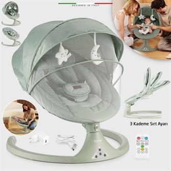 Elele Dormire 2 Elektrikli Otomatik Sallanan Kademeli Ana Kucağı Yeşil