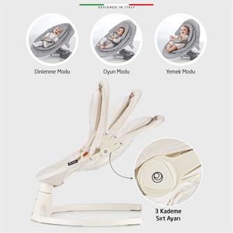 Elele Dormire 2 Elektrikli Otomatik Sallanan Kademeli Ana Kucağı Bej