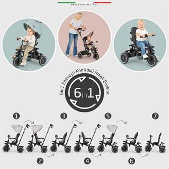 Elele Fertile 6in1 Ebeveyn Kontrollü 3 Tekerlekli Çocuk Bisikleti Çift Yönlü Yeşil