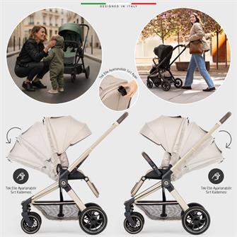 Elele Firenze Çift Yönlü Bebek Arabası Gri