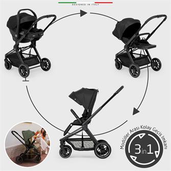 Elele Firenze Travel Sistem Bebek Arabası Siyah