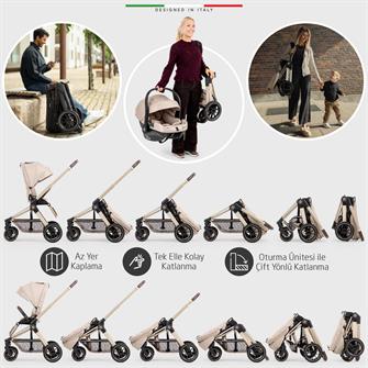 Elele Firenze Travel Sistem Bebek Arabası Gri