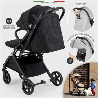 Elele Flight 2  Kabin Tipi Bebek Arabası Siyah