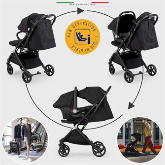 Elele Flight 2 Kabin Tipi Travel Sistem Bebek Arabası Siyah
