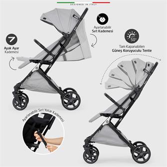 Elele Flight 2 Kabin Tipi Travel Sistem Bebek Arabası Gri