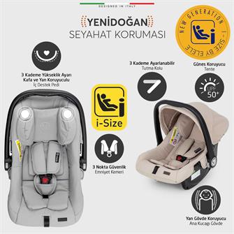 Elele Flight 2 Kabin Tipi Travel Sistem Bebek Arabası Bej