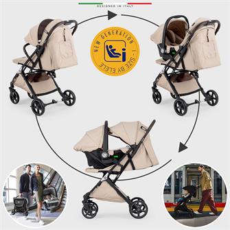 Elele Flight 2 Kabin Tipi Travel Sistem Bebek Arabası Bej