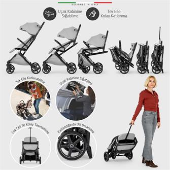 Elele Flight 2 Kabin Tipi Travel Sistem Bebek Arabası Bej