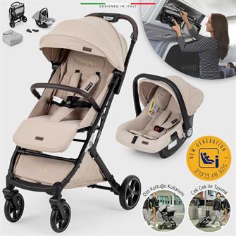 Elele Flight 2 Kabin Tipi Travel Sistem Bebek Arabası Bej