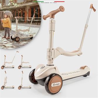 Elele Forte 3in1 Ebeveyn Kontrollü 3 Tekerlekli Çocuk Scooter Işıklı Oturaklı Kahverengi