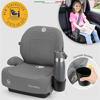 Elele GrandeFix I-Size Yükseltici Oto Koltuğu İsoFix 125-150 CM 15-36 KG Gri