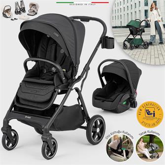 Elele Hera Travel Sistem Bebek Arabası Silver Siyah