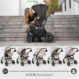 Elele Hera Travel Sistem Bebek Arabası Silver Bej