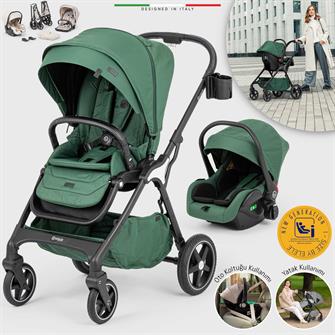 Elele Hera Travel Sistem Bebek Arabası Silver Yeşil