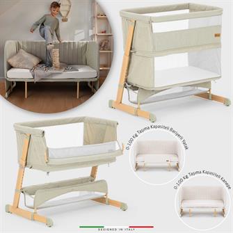 Elele Lettino 4in1 XL Büyüyebilen Anne Yanı Bebek Beşik Park Yatak 0-100 Kg Yeşil