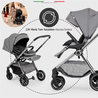 Elele Liberta Çift Yönlü Bebek Arabası Gri
