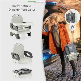 Elele Livo Portatif Bebek Mama Sandalyesi Katlanabilir Yükselticili Pudra