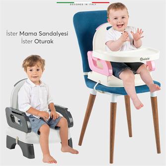 Elele Livo Portatif Bebek Mama Sandalyesi Katlanabilir Yükselticili Gri
