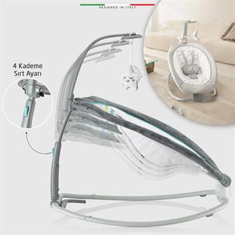 Elele Lorena Sallanan Ana Kucağı Müzikli Titreşimli Katlanabilir Kademeli Gri