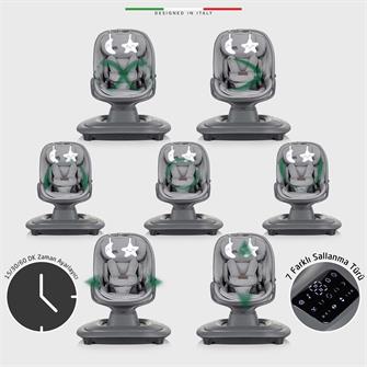 Elele Materno Premium Elektrikli Otomatik Sallanan Ana Kucağı Kademeli Gri