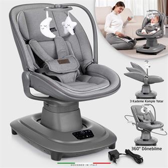 Elele Materno Premium Elektrikli Otomatik Sallanan Ana Kucağı Kademeli Gri