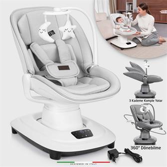 Elele Materno Premium Elektrikli Otomatik Sallanan Ana Kucağı Kademeli Beyaz