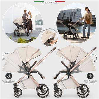 Elele Milazzo Premium Çift Yönlü Bebek Arabası Yeşil