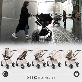 Elele Milazzo Premium Travel Sistem Bebek Arabası Bej