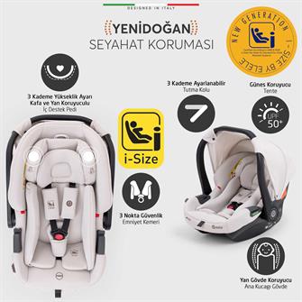 Elele Milazzo Premium Travel Sistem Bebek Arabası Bej