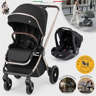 Elele Milazzo Premium Travel Sistem Bebek Arabası Siyah