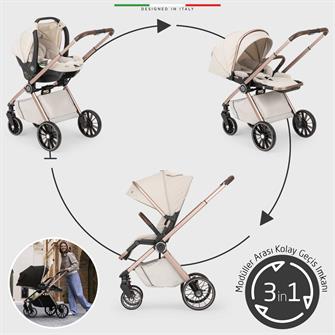 Elele Milazzo Premium Travel Sistem Bebek Arabası Bej