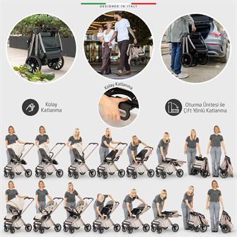 Elele Milazzo Premium Travel Sistem Bebek Arabası Yeşil
